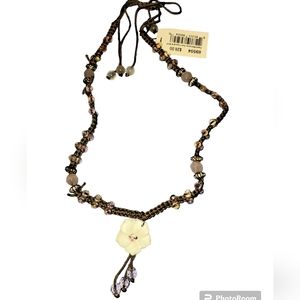 Cookie Lee Hand Macrame and Crystal Necklace